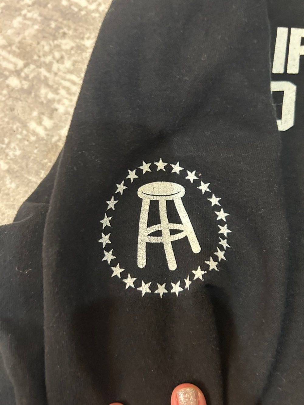 Barstool sports Large Black Graphic Hoodie - "Life's Too Short to bet the under - Picture 3 of 3